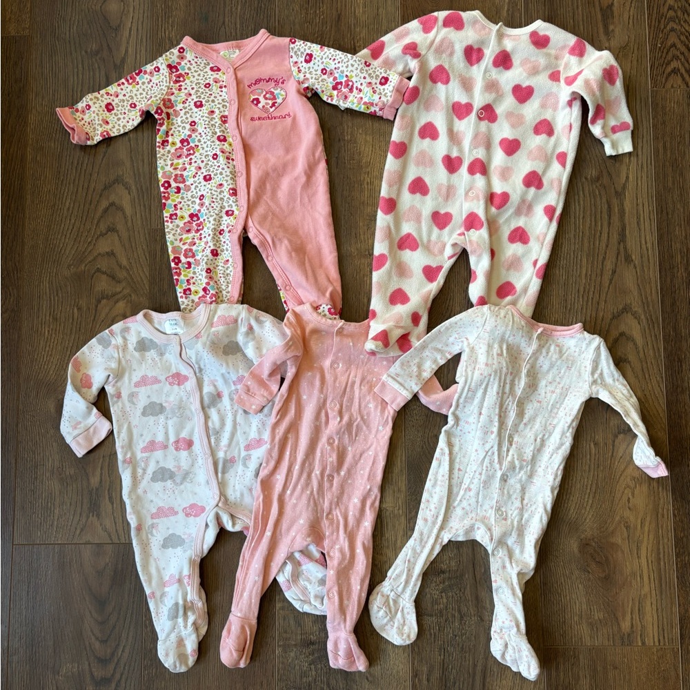 Baby Girl Footie Pyjamas Bundle